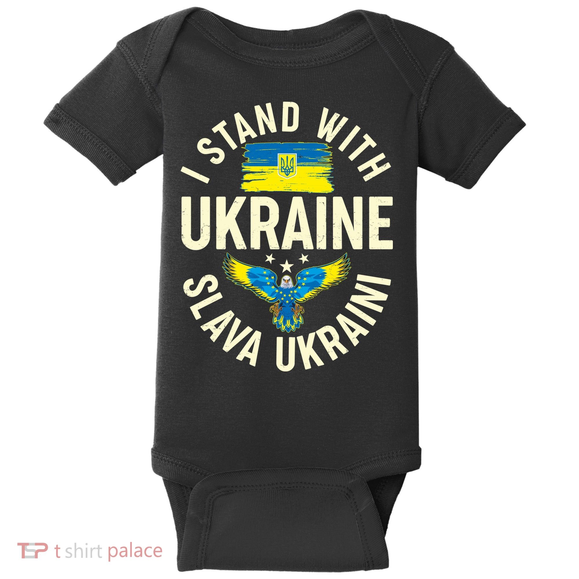 I Stand With Ukraine Slava Ukraini Baby Bodysuit