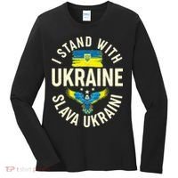 I Stand With Ukraine Slava Ukraini Women's Long Sleeve Shirt thumb 0