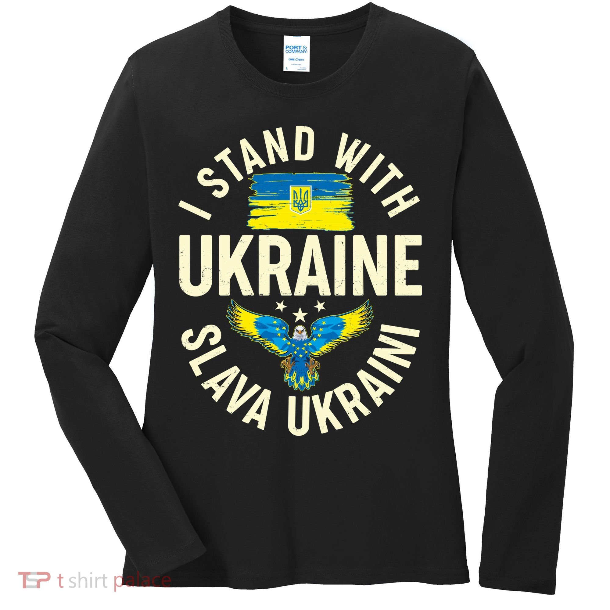 I Stand With Ukraine Slava Ukraini Women's Long Sleeve Shirt