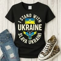 I Stand With Ukraine Slava Ukraini Women's T-Shirt thumb 3