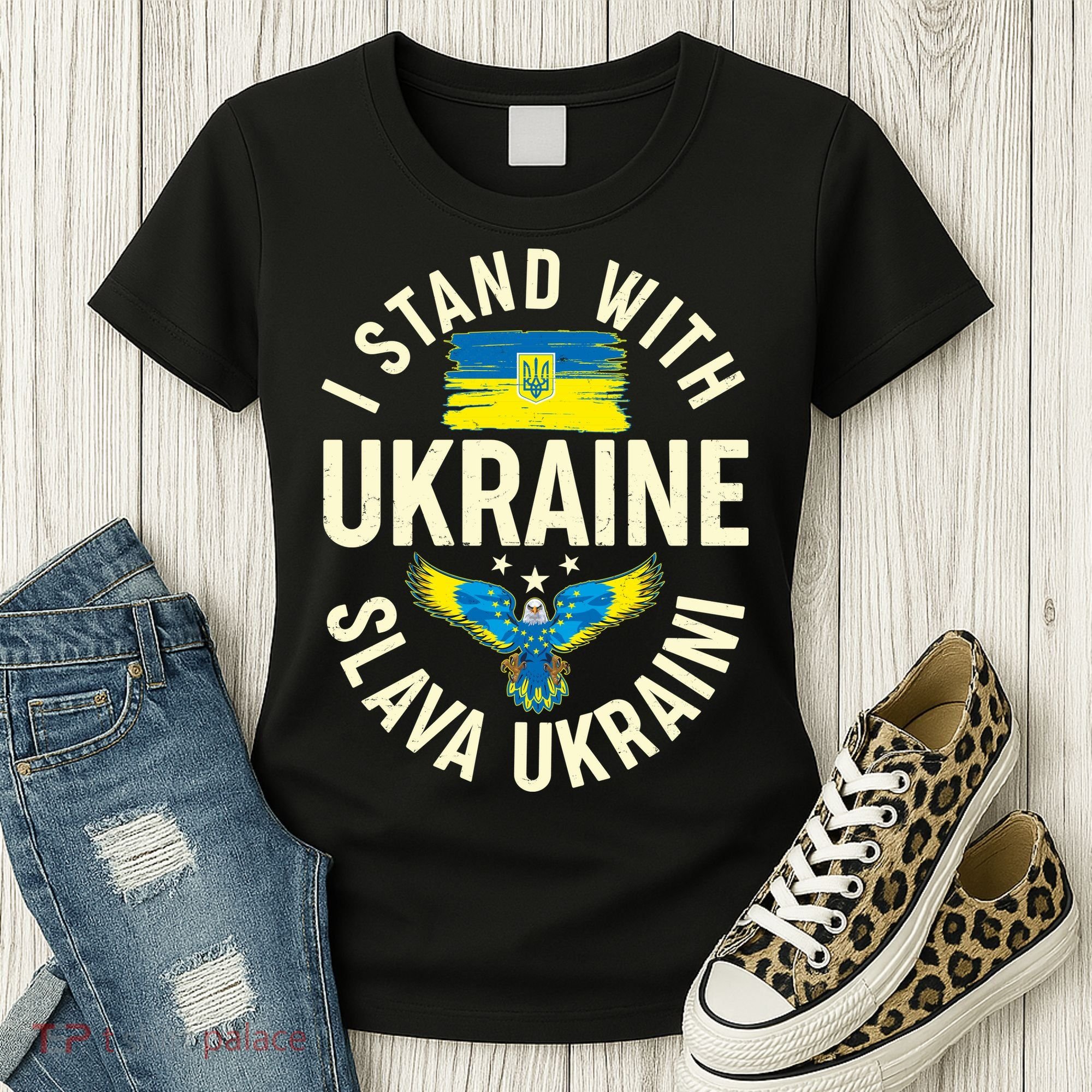 I Stand With Ukraine Slava Ukraini Women's T-Shirt