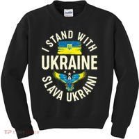 I Stand With Ukraine Slava Ukraini Kids Sweatshirt thumb 0