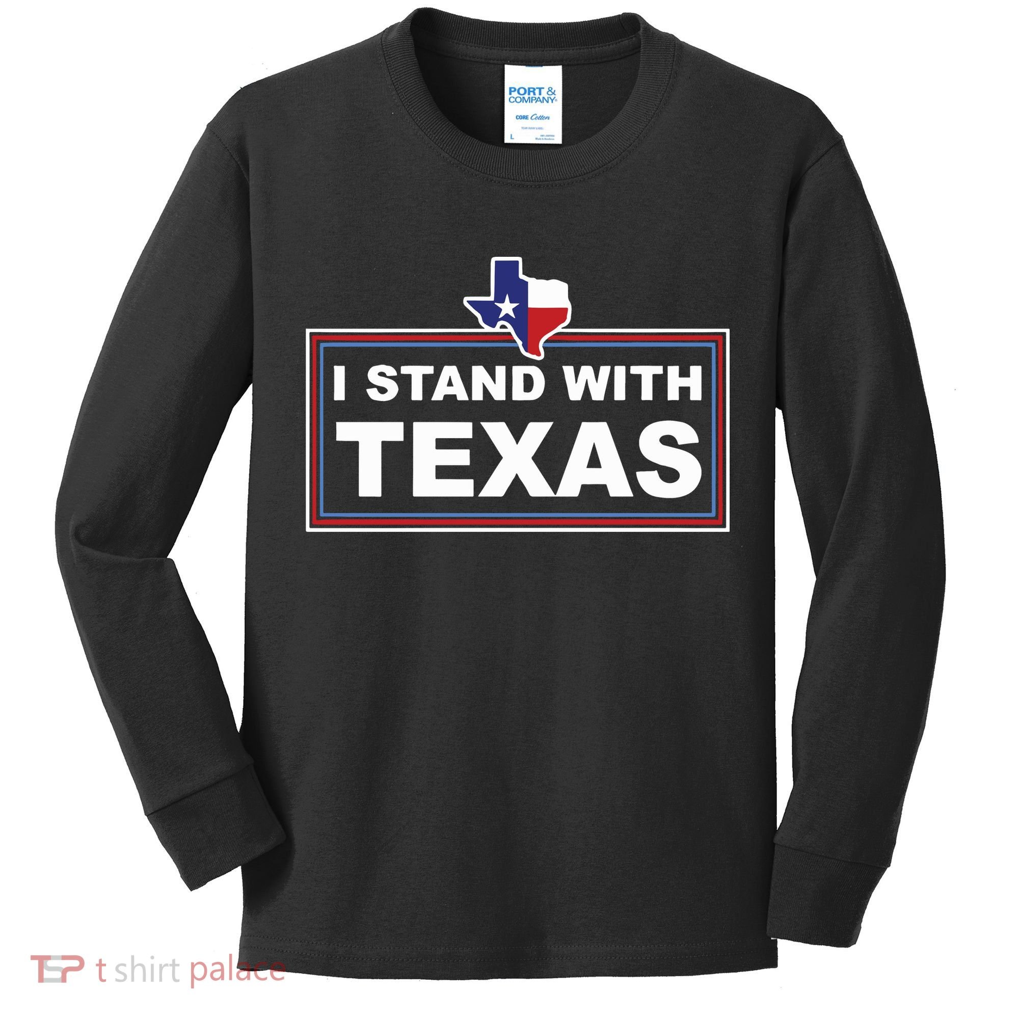 I Stand With Texas Luke Rudkow Kids Long Sleeve Shirt