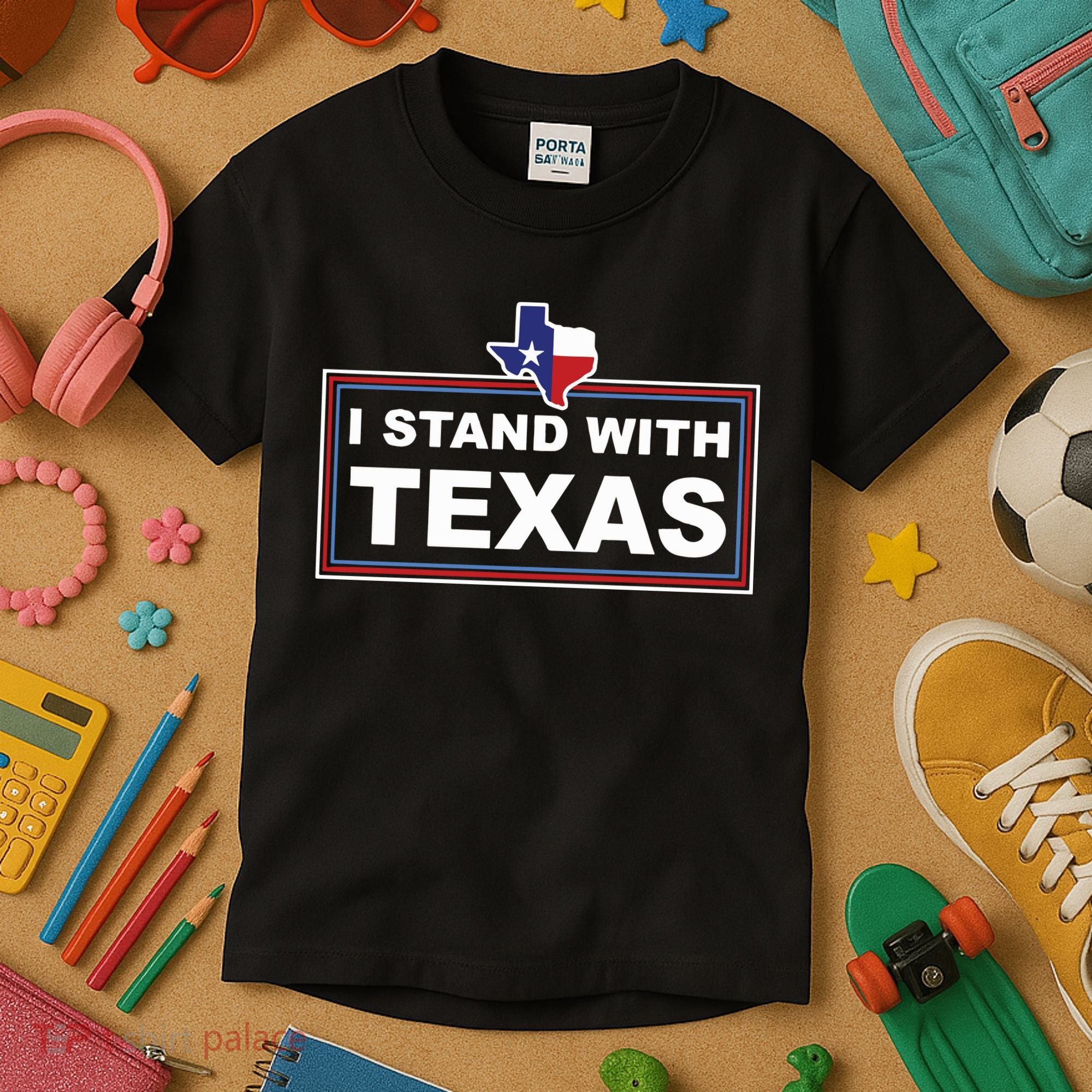 I Stand With Texas Luke Rudkow Kids T-Shirt