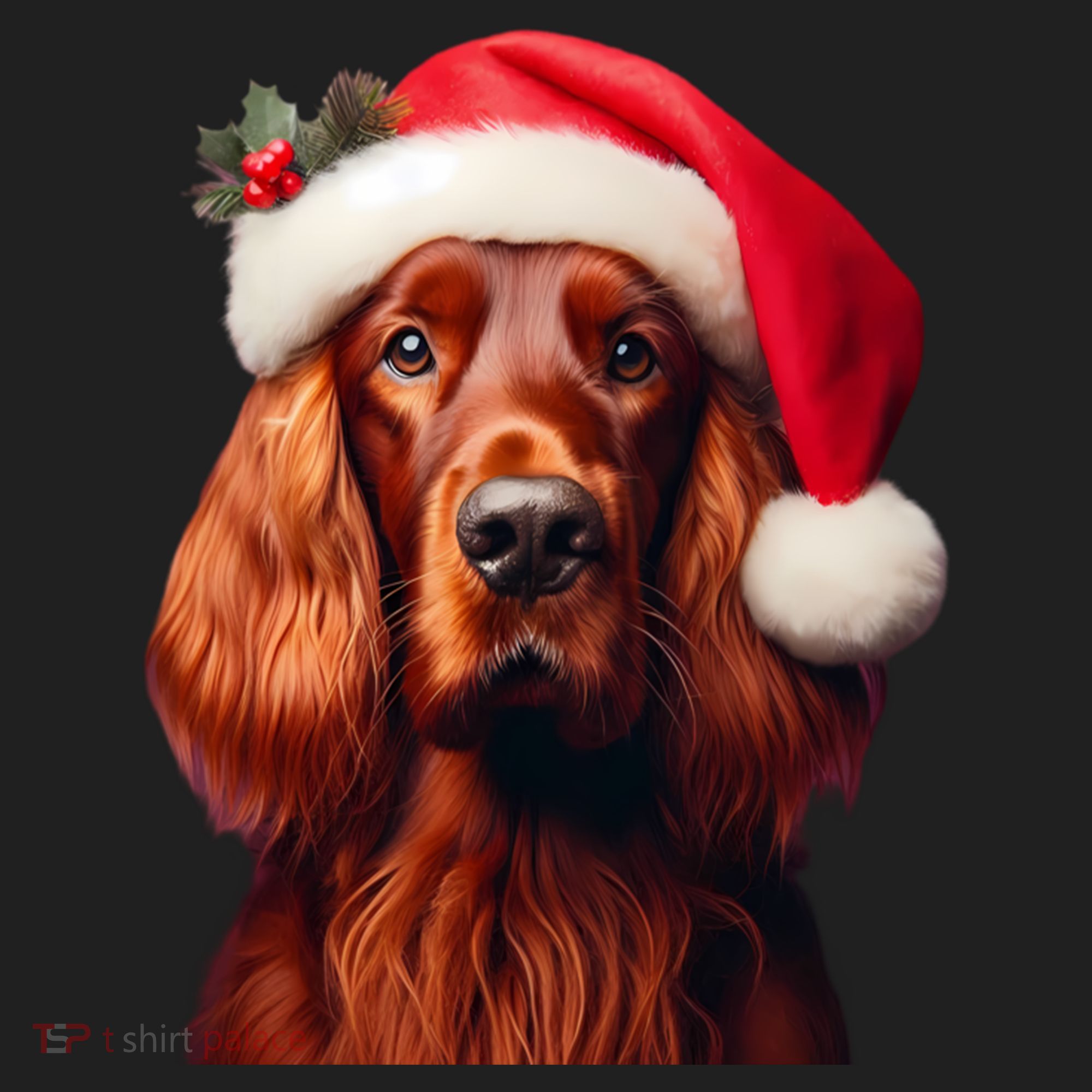Irish Setter With Santa Hat Christmas Dog Owner Lover Mom Gift Women's Sweatshirt