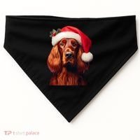 Irish Setter With Santa Hat Christmas Dog Owner Lover Mom Gift USA-Made Doggie Bandana thumb 0