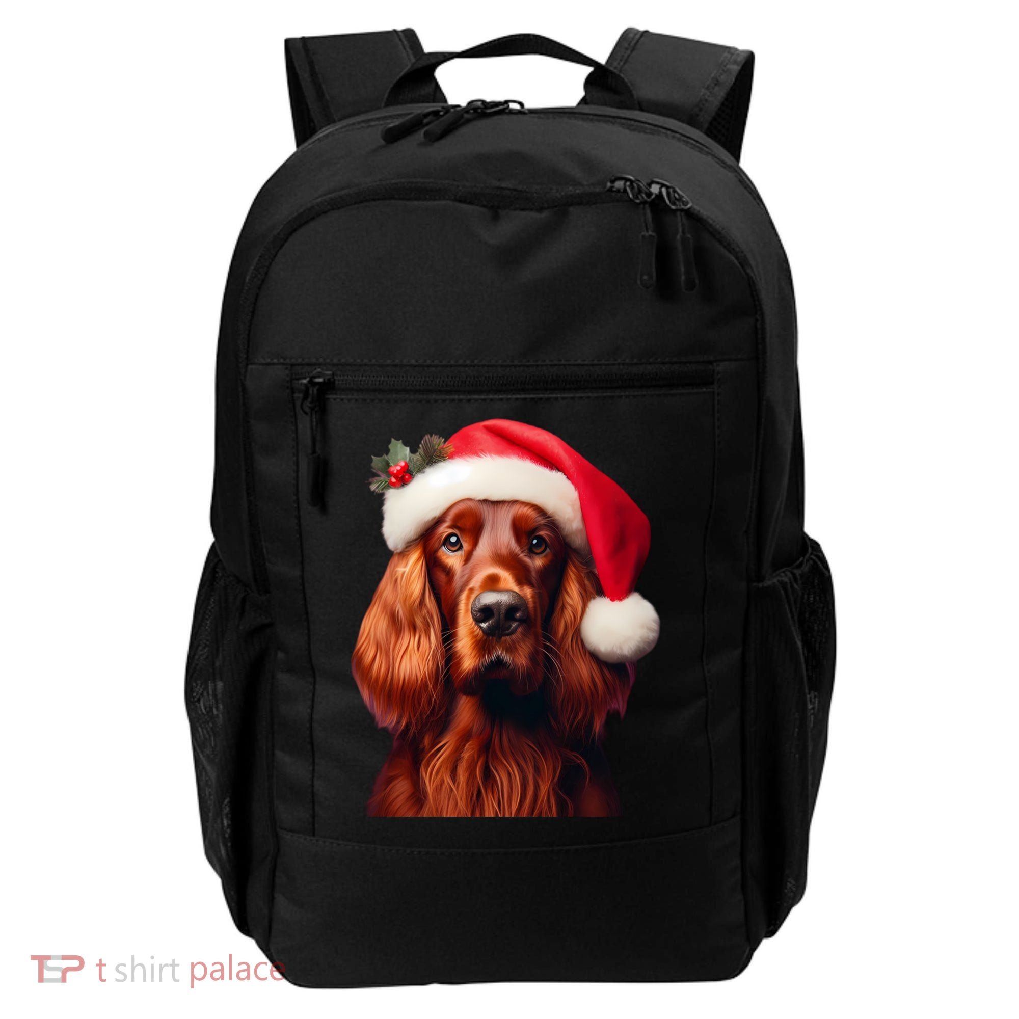Irish Setter With Santa Hat Christmas Dog Owner Lover Mom Gift Backpack
