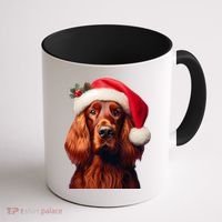 Irish Setter With Santa Hat Christmas Dog Owner Lover Mom Gift Coffee Mug thumb 1