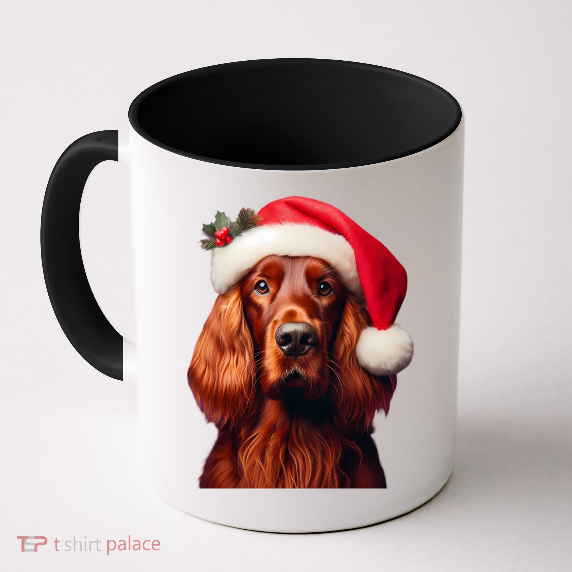 Irish Setter With Santa Hat Christmas Dog Owner Lover Mom Gift Coffee Mug