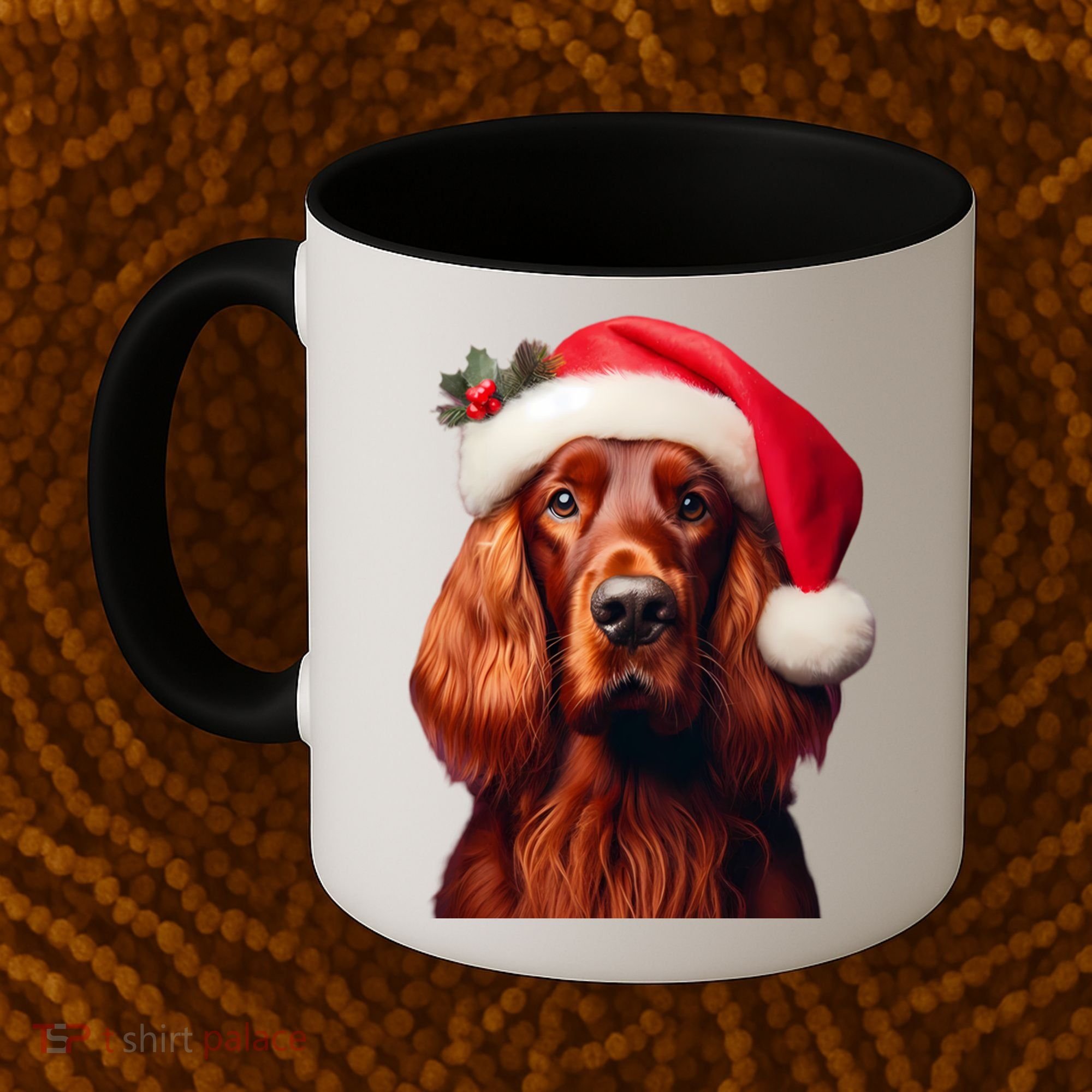 Irish Setter With Santa Hat Christmas Dog Owner Lover Mom Gift Coffee Mug