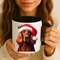 Irish Setter With Santa Hat Christmas Dog Owner Lover Mom Gift Coffee Mug thumb 3