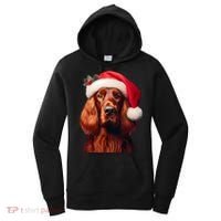Irish Setter With Santa Hat Christmas Dog Owner Lover Mom Gift Women's Hoodie thumb 0