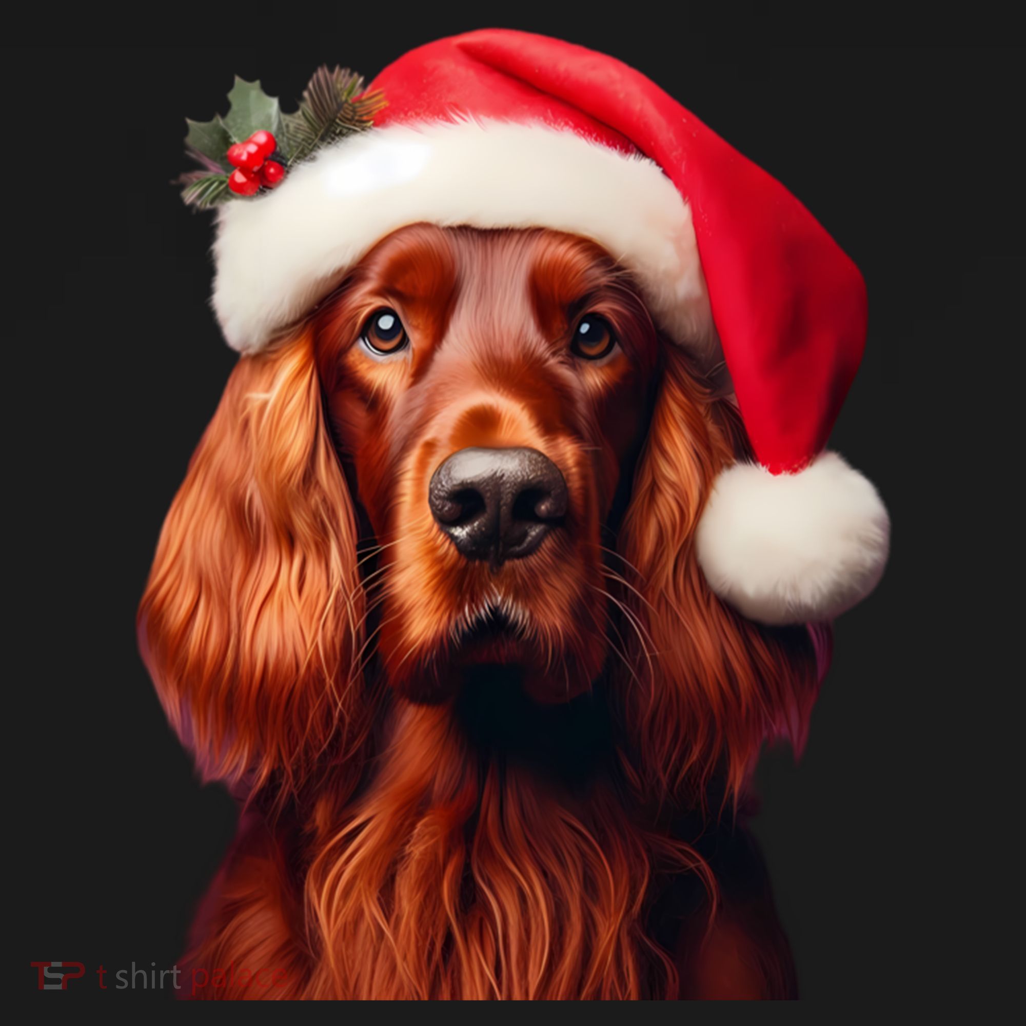 Irish Setter With Santa Hat Christmas Dog Owner Lover Mom Gift Women's Hoodie