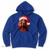 Irish Setter With Santa Hat Christmas Dog Owner Lover Mom Gift Hoodie thumb 0
