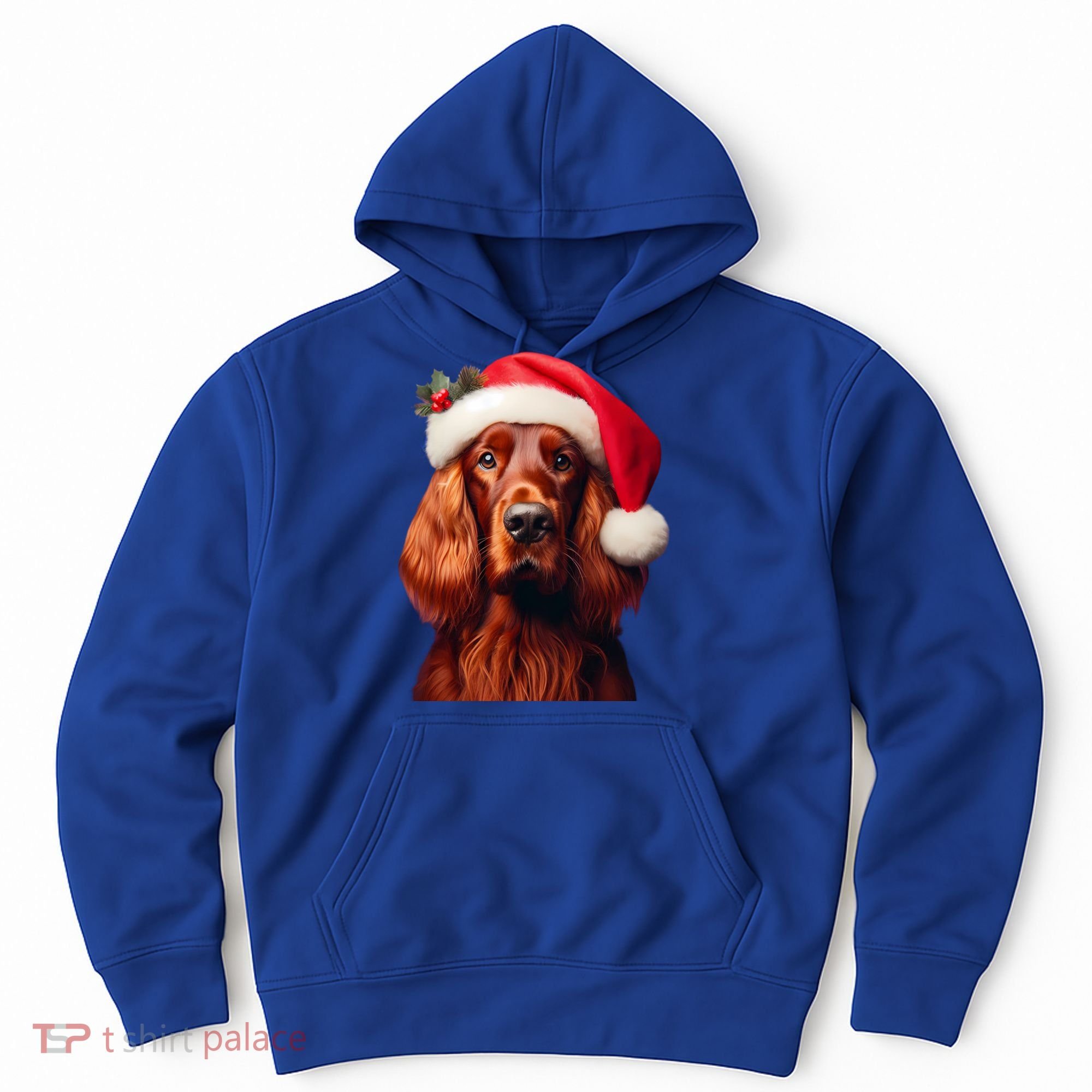 Irish Setter With Santa Hat Christmas Dog Owner Lover Mom Gift Hoodie