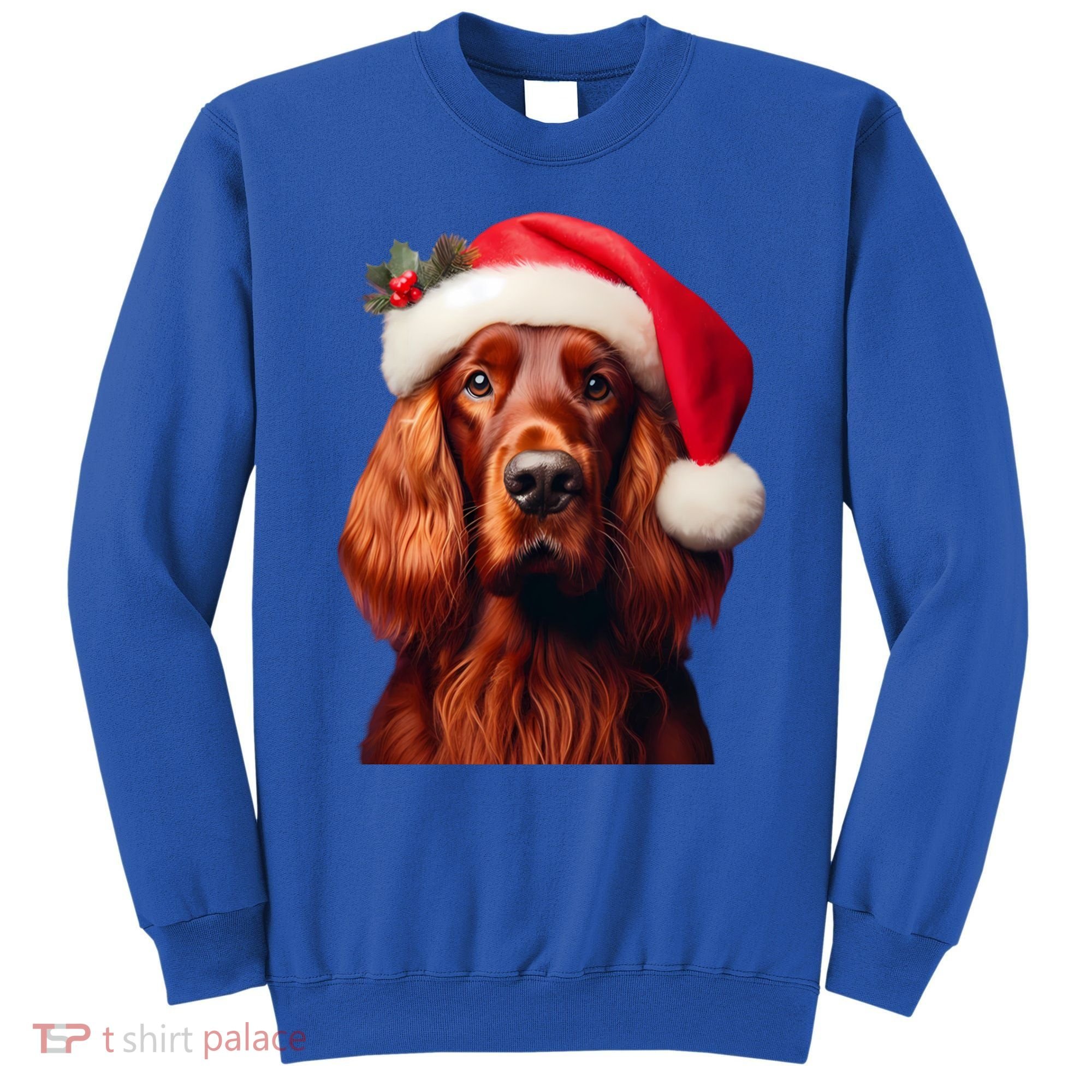 Irish Setter With Santa Hat Christmas Dog Owner Lover Mom Gift Sweatshirt