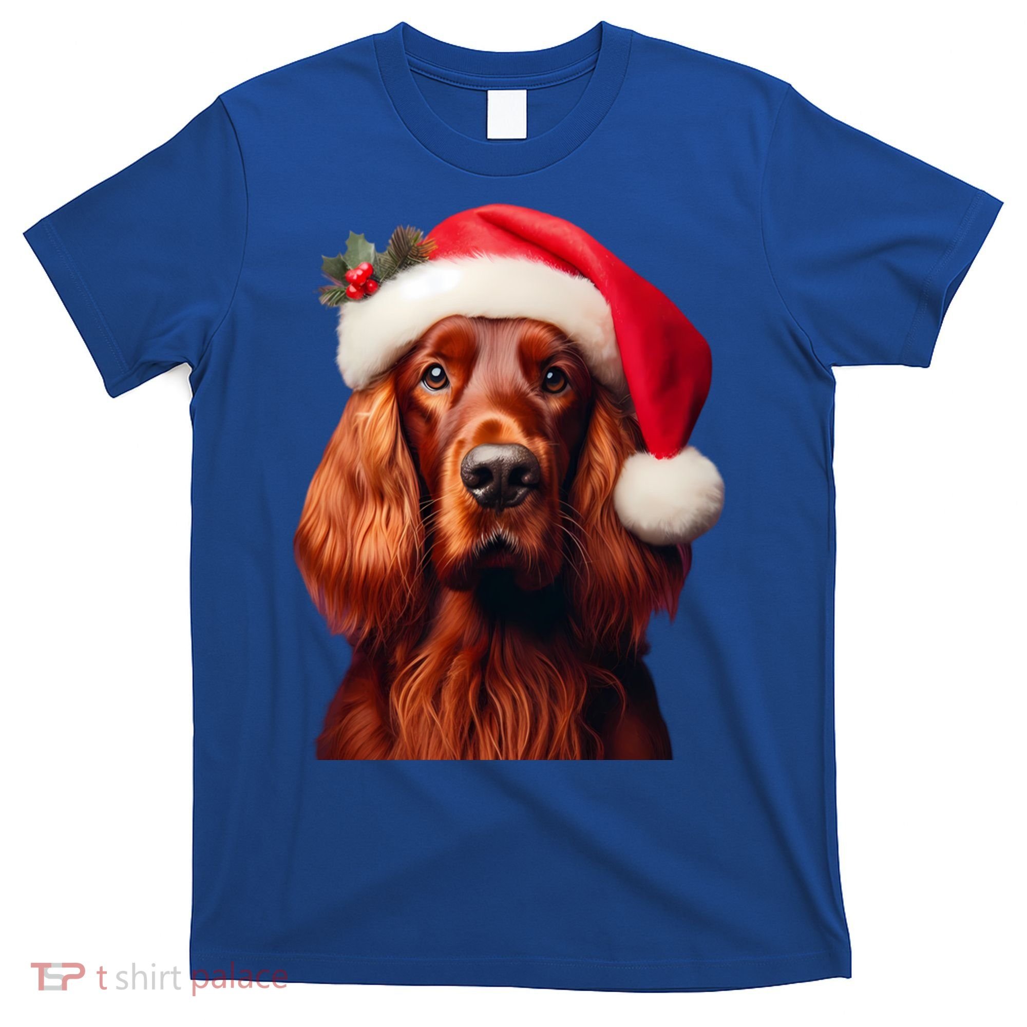 Irish Setter With Santa Hat Christmas Dog Owner Lover Mom Gift T-Shirt