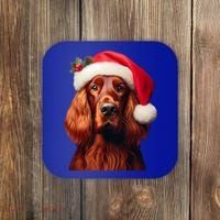Irish Setter With Santa Hat Christmas Dog Owner Lover Mom Gift Coaster thumb 0