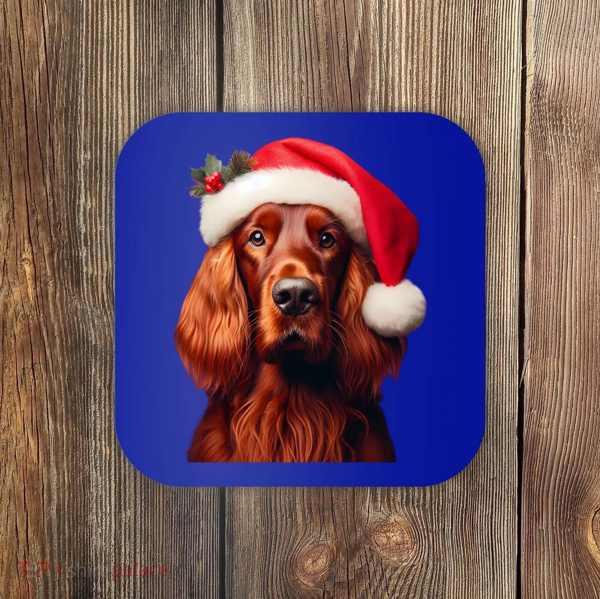 Irish Setter With Santa Hat Christmas Dog Owner Lover Mom Gift Coaster