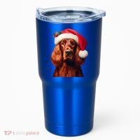 Irish Setter With Santa Hat Christmas Dog Owner Lover Mom Gift Tumbler thumb 0