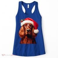 Irish Setter With Santa Hat Christmas Dog Owner Lover Mom Gift Women's Tank Top thumb 0