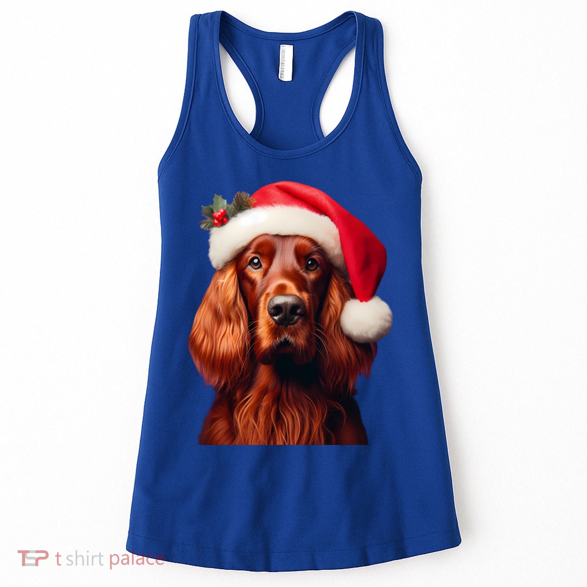 Irish Setter With Santa Hat Christmas Dog Owner Lover Mom Gift Women's Tank Top