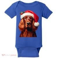 Irish Setter With Santa Hat Christmas Dog Owner Lover Mom Gift Baby Bodysuit thumb 0