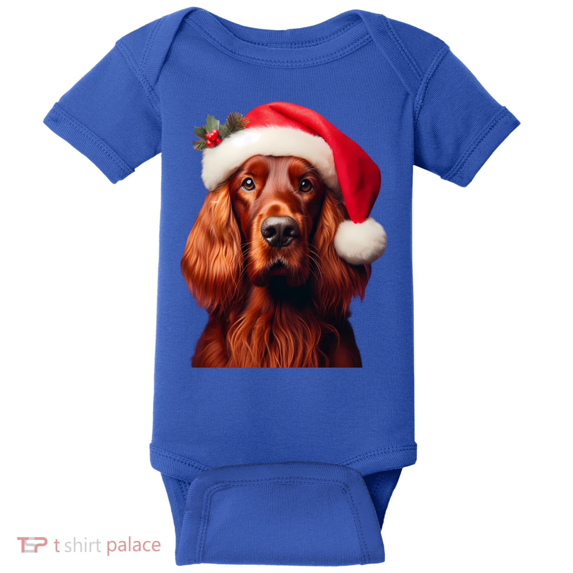Irish Setter With Santa Hat Christmas Dog Owner Lover Mom Gift Baby Bodysuit