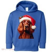 Irish Setter With Santa Hat Christmas Dog Owner Lover Mom Gift Toddler Hoodie thumb 0