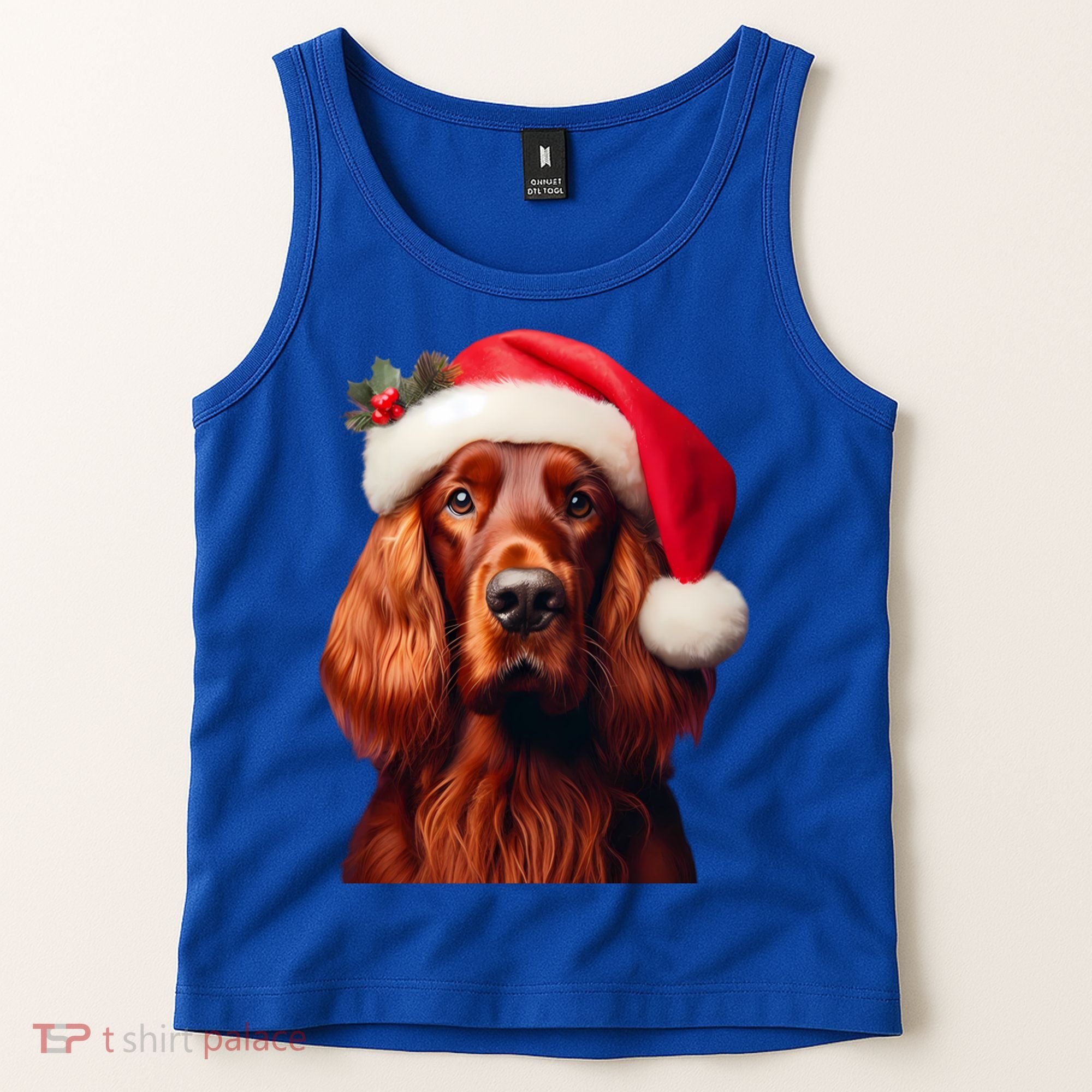 Irish Setter With Santa Hat Christmas Dog Owner Lover Mom Gift Tank Top