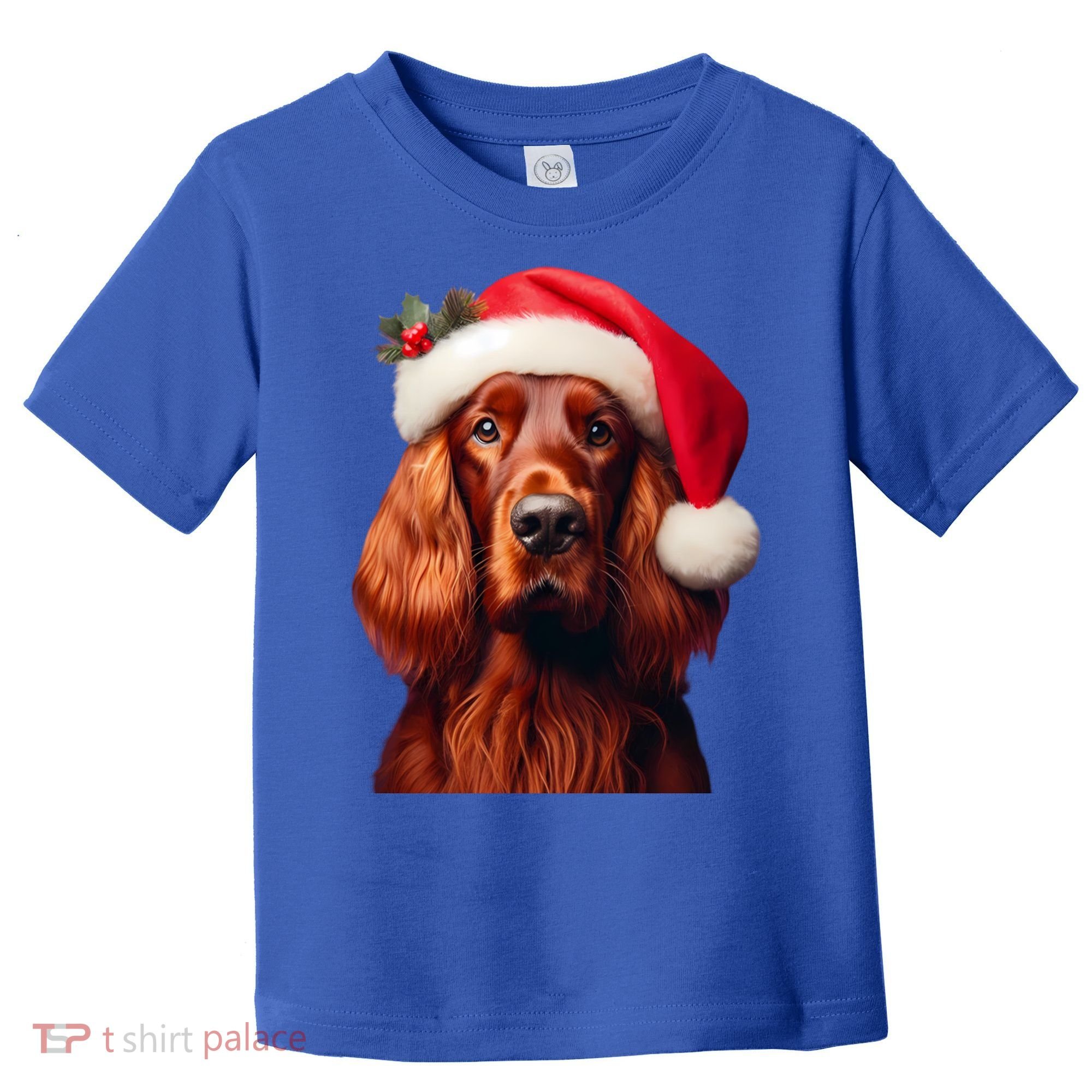 Irish Setter With Santa Hat Christmas Dog Owner Lover Mom Gift Toddler T-Shirt