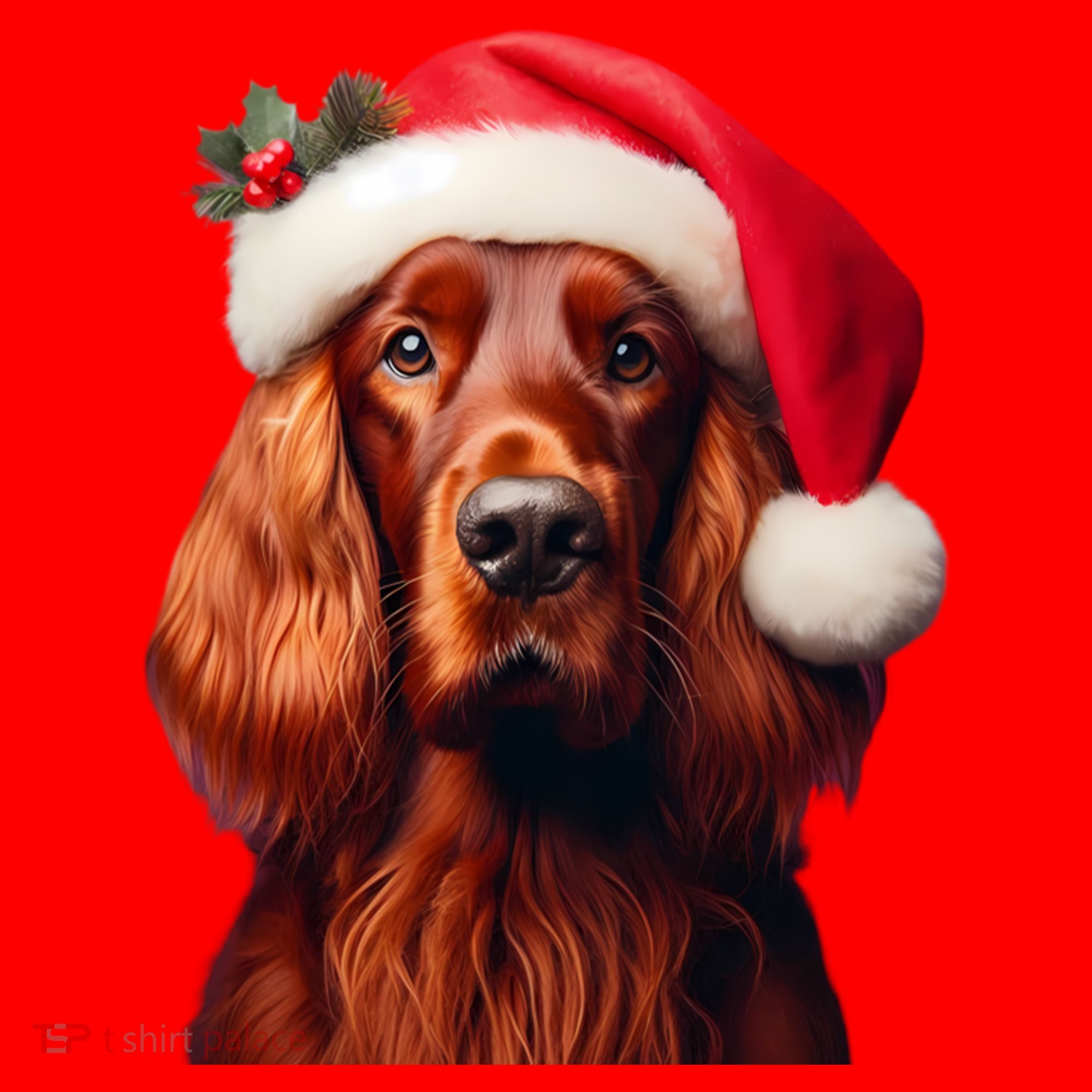 Irish Setter With Santa Hat Christmas Dog Owner Lover Mom Gift Santa Hat