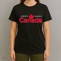 I Stand With Je Soutiens Le Canada English French T-Shirt thumb 4