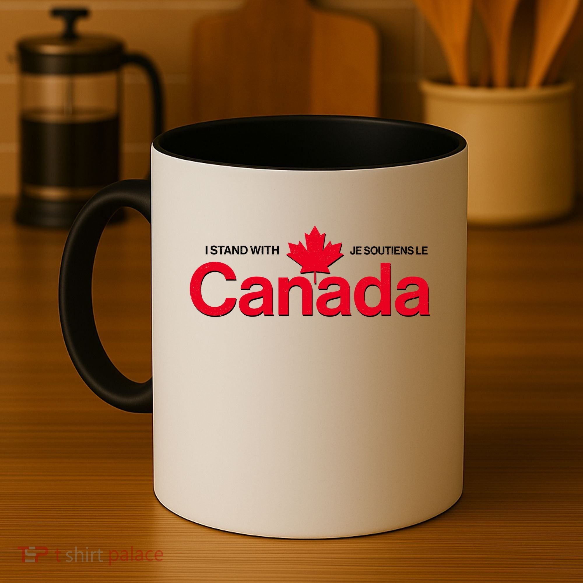 I Stand With Je Soutiens Le Canada English French Coffee Mug