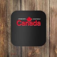 I Stand With Je Soutiens Le Canada English French Coaster thumb 0