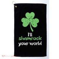 I'll Shamrock Your World Saint St Patrick's Paddys Day Gift Golf Towel thumb 0