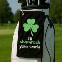 I'll Shamrock Your World Saint St Patrick's Paddys Day Gift Golf Towel thumb 2