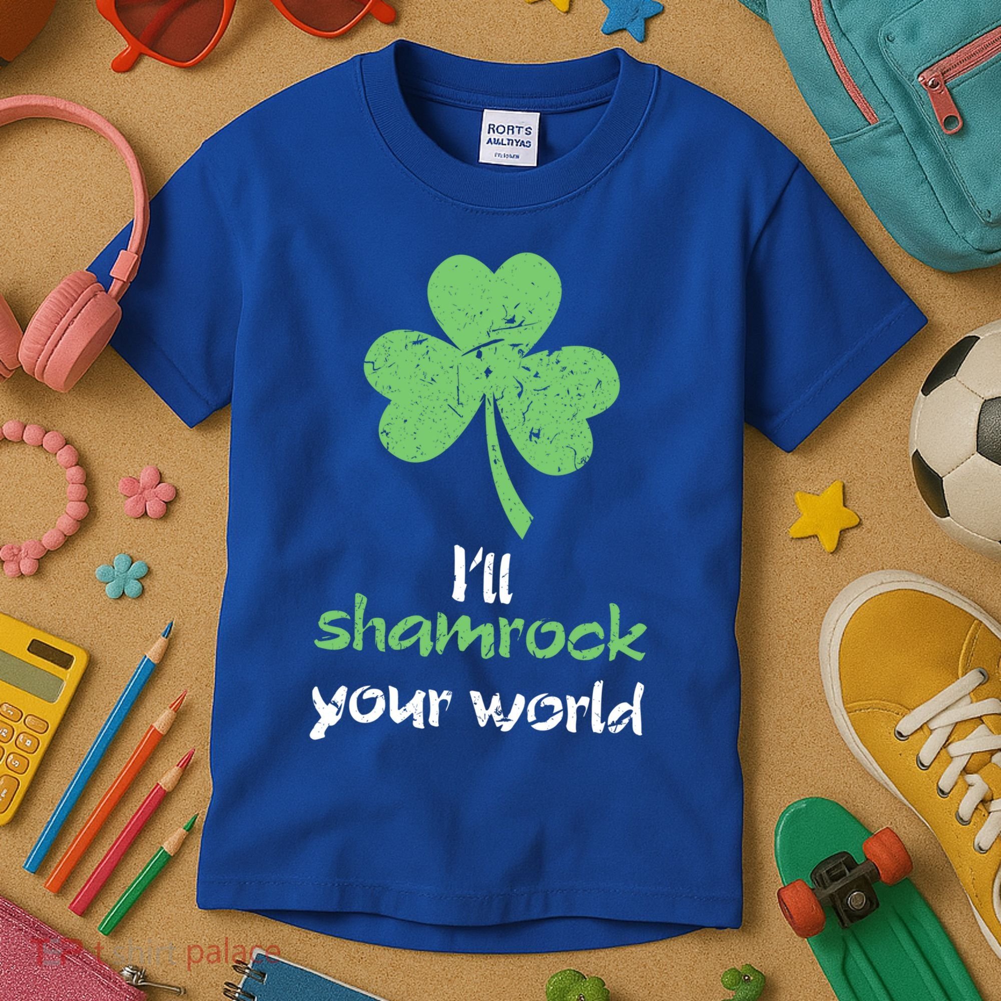 I'll Shamrock Your World Saint St Patrick's Paddys Day Gift Kids T-Shirt