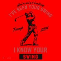 IVe Seen Your Swing I Know Your Swing Trump Golf Santa Hat thumb 1