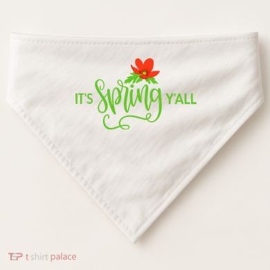 It's Spring Y'all Flower USA-Made Doggie Bandana