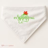 It's Spring Y'all Flower USA-Made Doggie Bandana thumb 0