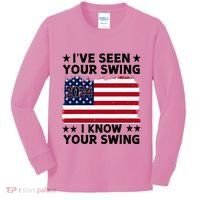 IVe Seen Your Swing I Know Your Swing Funny Golf Kids Long Sleeve Shirt thumb 0