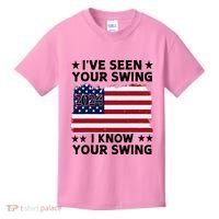 IVe Seen Your Swing I Know Your Swing Funny Golf Kids T-Shirt thumb 0