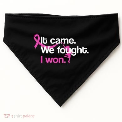 It Came We Fought I Won Breast Cancer USA-Made Doggie Bandana