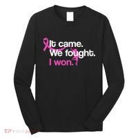 It Came We Fought I Won Breast Cancer Long Sleeve Shirt thumb 0