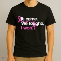It Came We Fought I Won Breast Cancer T-Shirt thumb 3