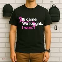 It Came We Fought I Won Breast Cancer T-Shirt thumb 6