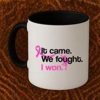 It Came We Fought I Won Breast Cancer Coffee Mug thumb 2