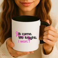 It Came We Fought I Won Breast Cancer Coffee Mug thumb 3