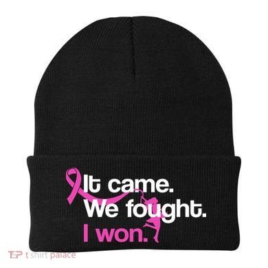 It Came We Fought I Won Breast Cancer Beanie